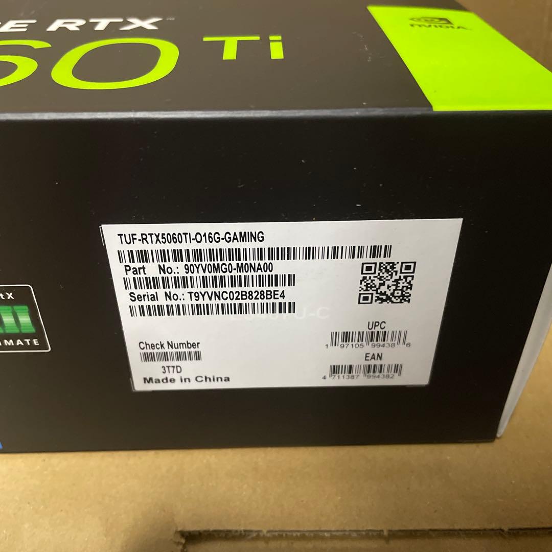 ASUS NVIDIA GeForce RTX 5060Ti ビデオカード