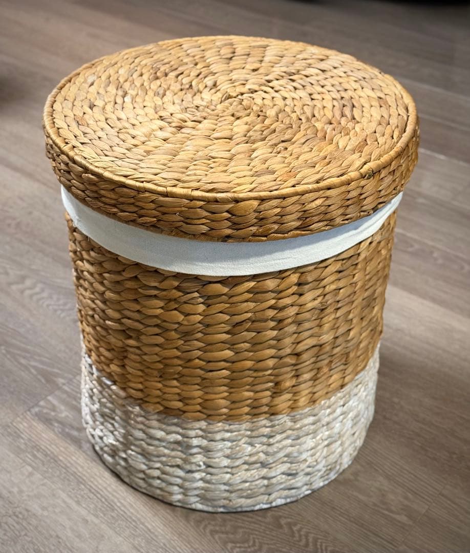 ZARA ザラホーム/蓋付きラウンドバスケット/収納かご/おしゃれ