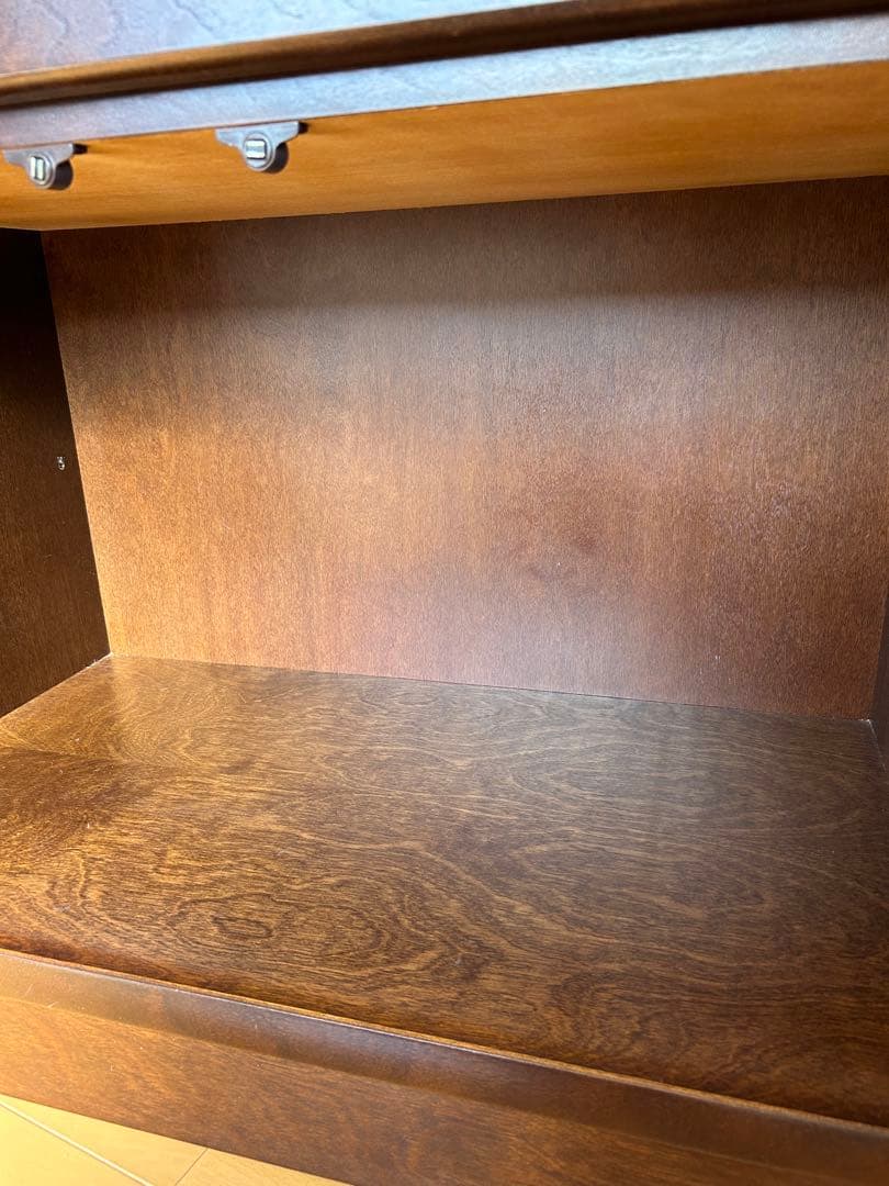 大雪木工 北海道民芸家具 ライティングビューロー 天然木 収納机 学習机