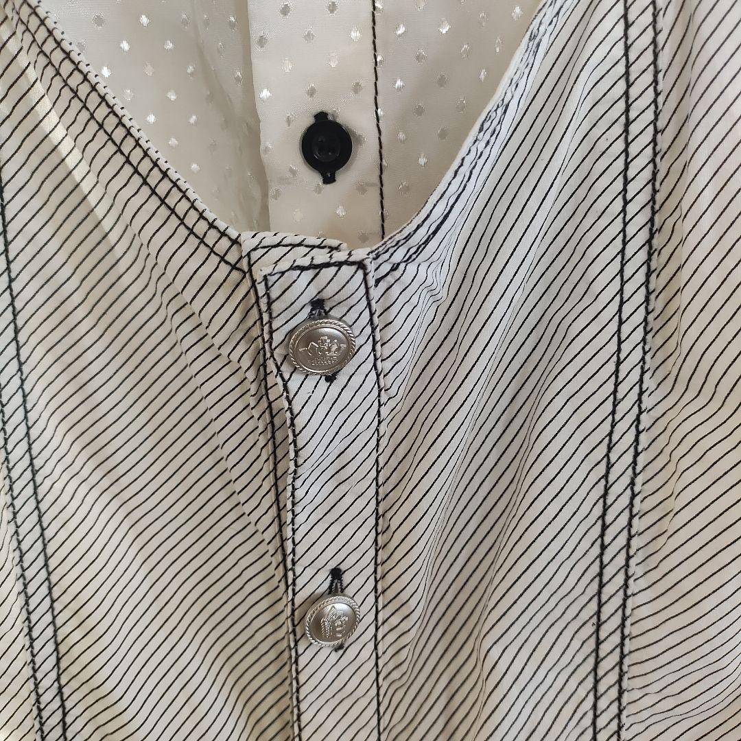 ALGONQUINS ノースリーブホワイトワンピース フリル付き