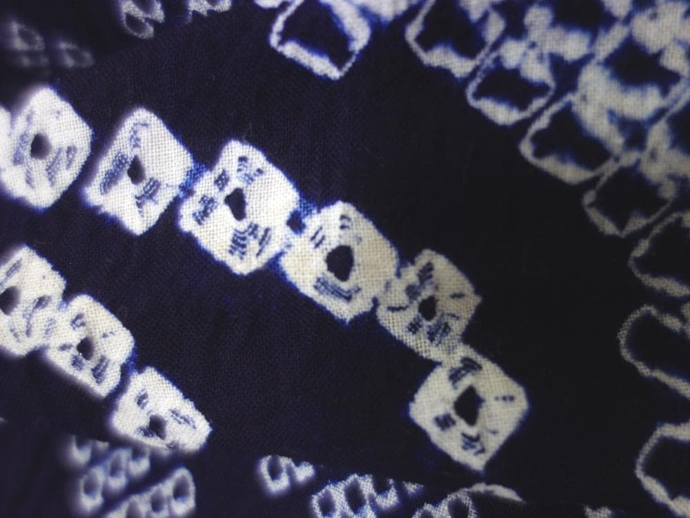 新品 有松絞り 浴衣 湯通し済 反物 藍色 蝶 手毬■N70820-2