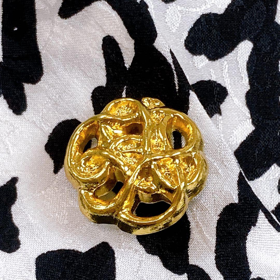 美品 総シルク ウエストゴム ジバンシー 総柄 金ボタン LL 大きいサイズ