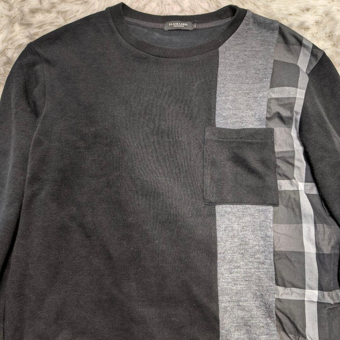 近年モデル✨️/美品 ブラックレーベルクレストブリッジ サイドチェック ニット