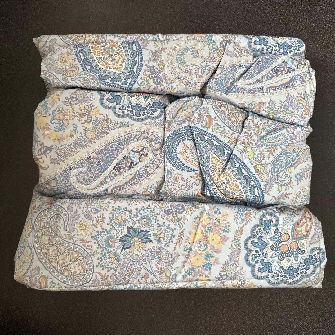 エトロ　ETRO 羽毛肌掛けふとん　羽毛布団　ブルー系 【未使用】