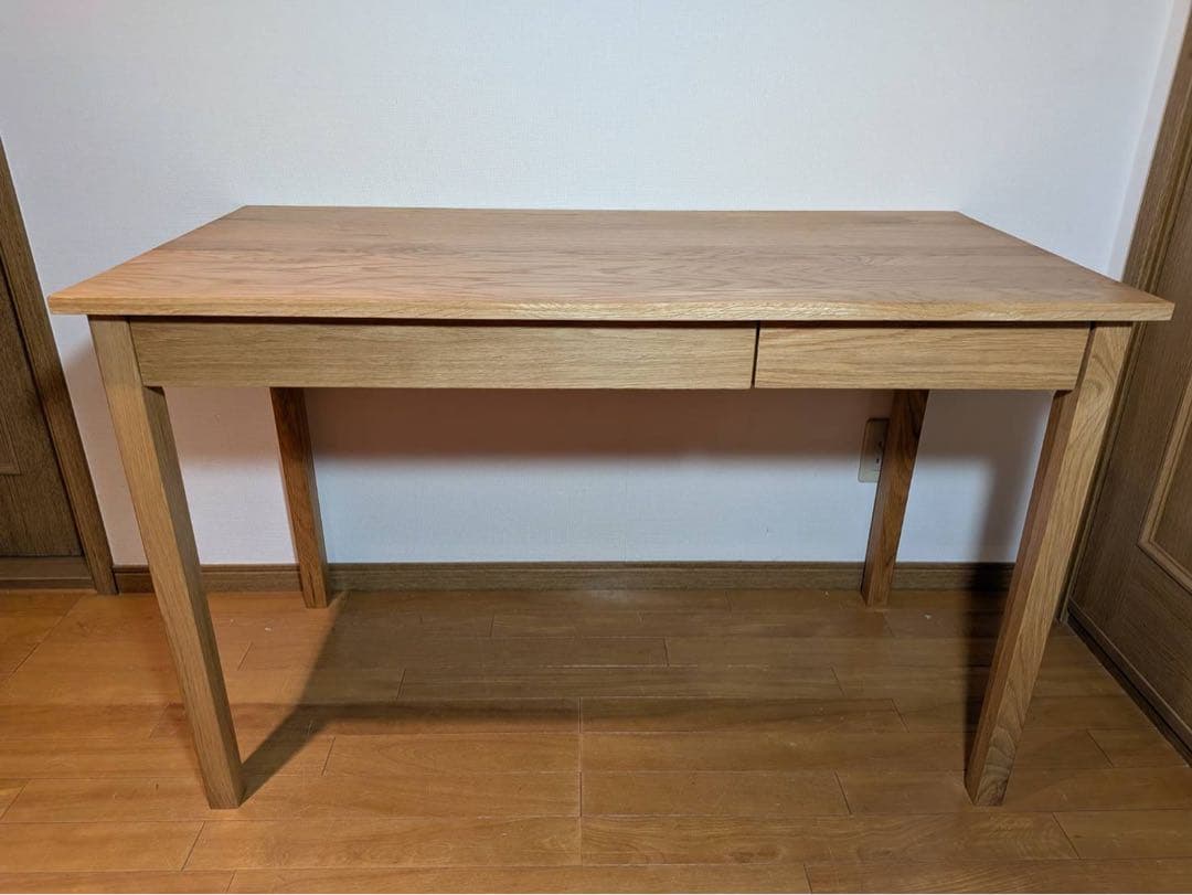 ■TAO■無印 木製デスク 引出しオーク材 110 事務 学習 勉強机