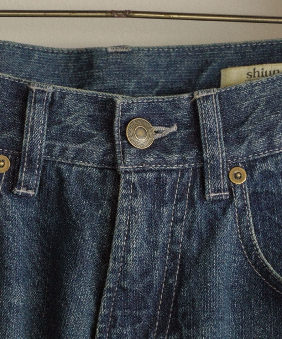 パンツ shiun STRAIGHT SLUB DENIM PANTS