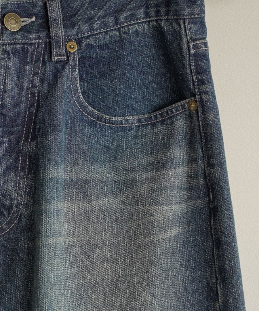 パンツ shiun STRAIGHT SLUB DENIM PANTS