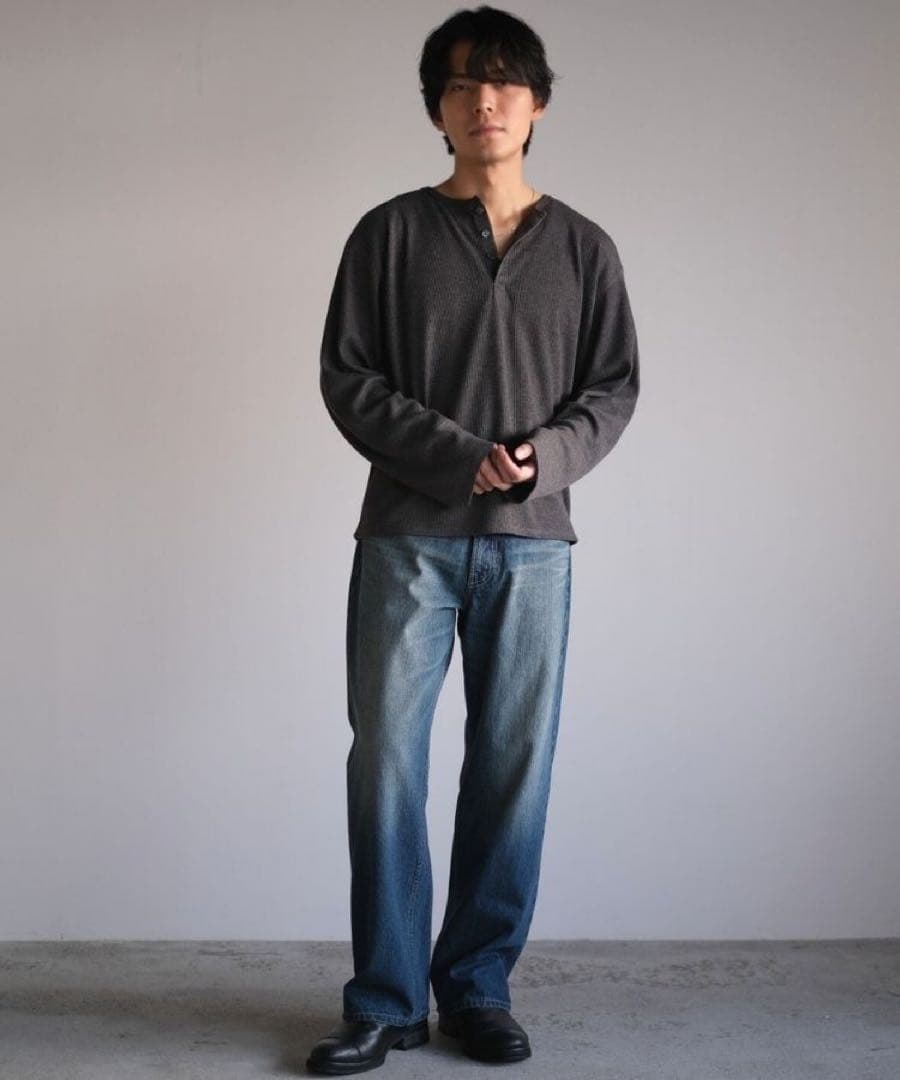 パンツ shiun STRAIGHT SLUB DENIM PANTS