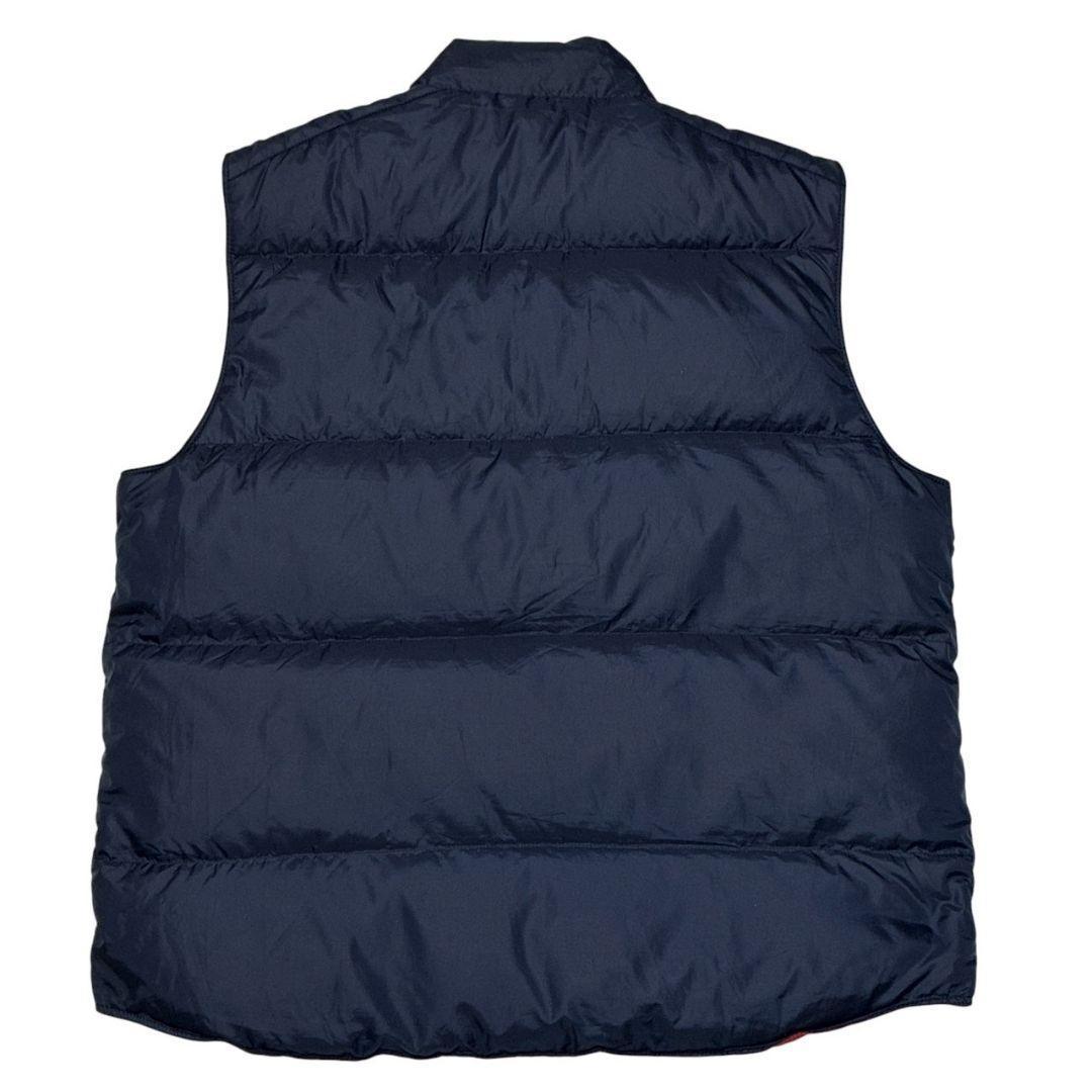 ポロバイラルフローレン リバーシブル ダウンベスト 紺×赤 刺繍ロゴ L