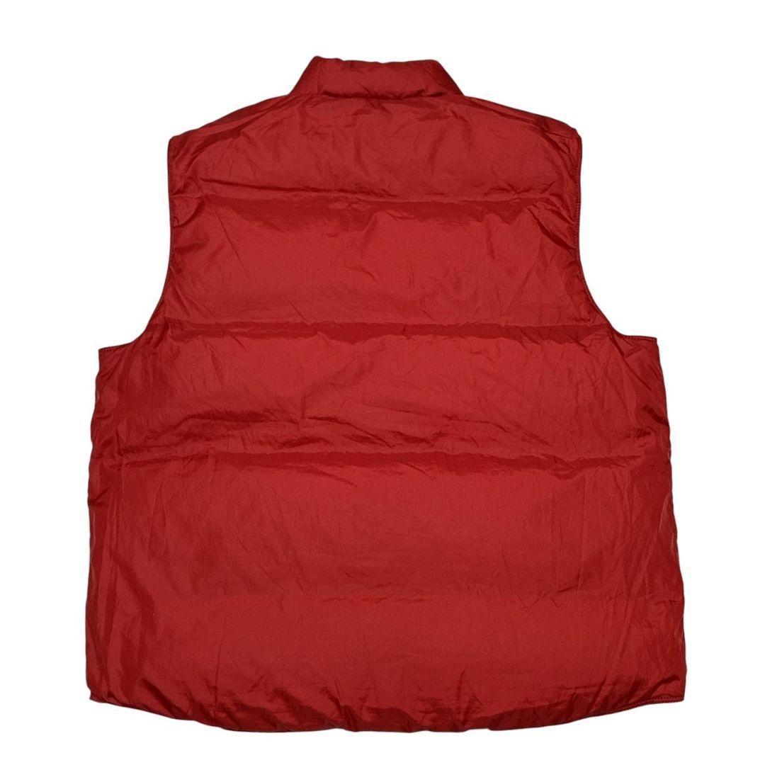 ポロバイラルフローレン リバーシブル ダウンベスト 紺×赤 刺繍ロゴ L