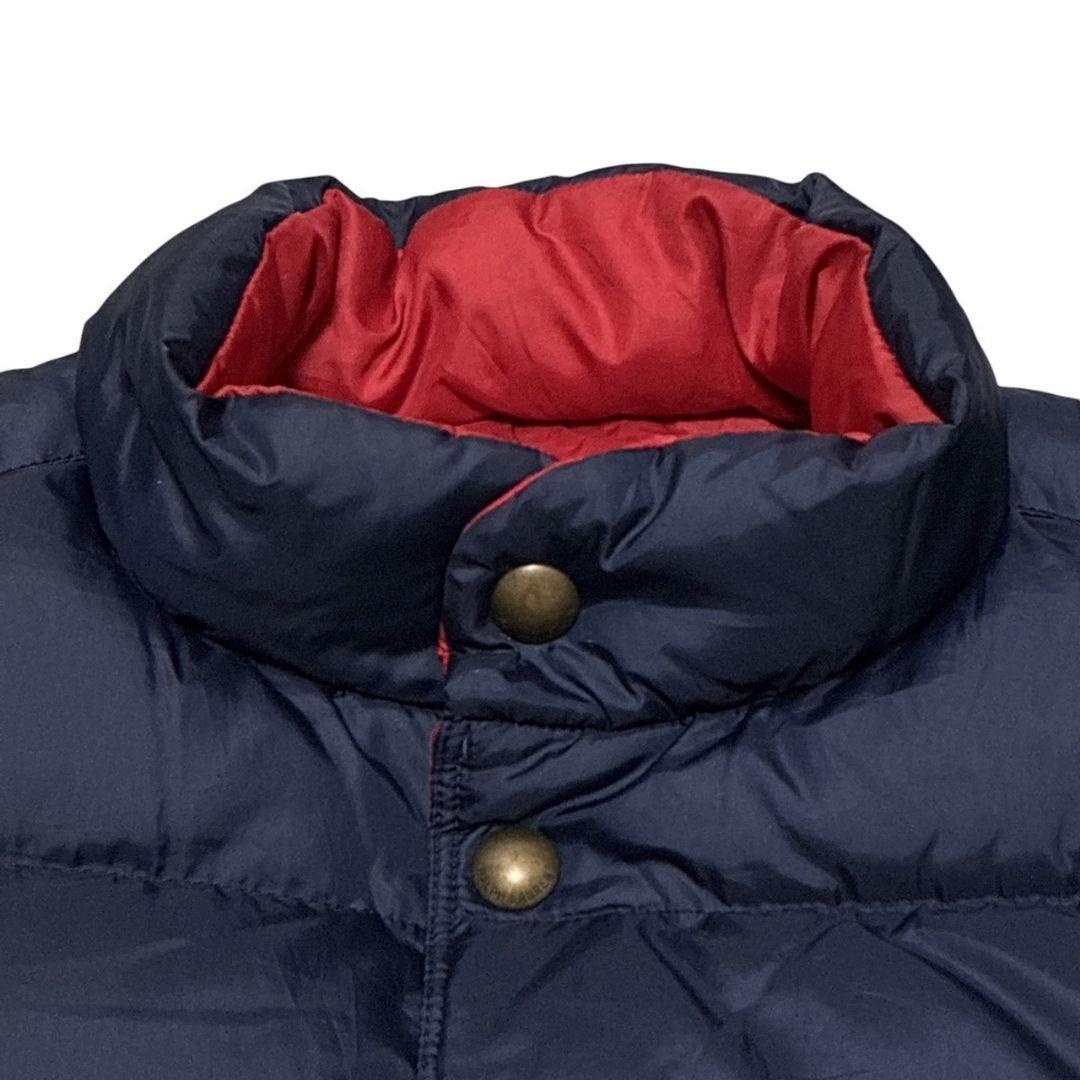 ポロバイラルフローレン リバーシブル ダウンベスト 紺×赤 刺繍ロゴ L