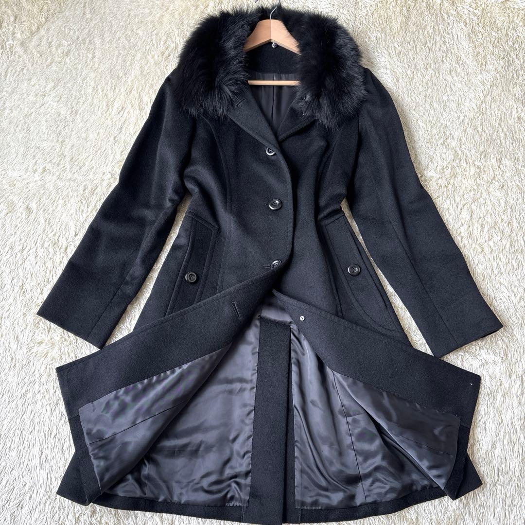極美品☆SAGA FURS コート　カシミヤ　ブルーフォックス11 Aライン