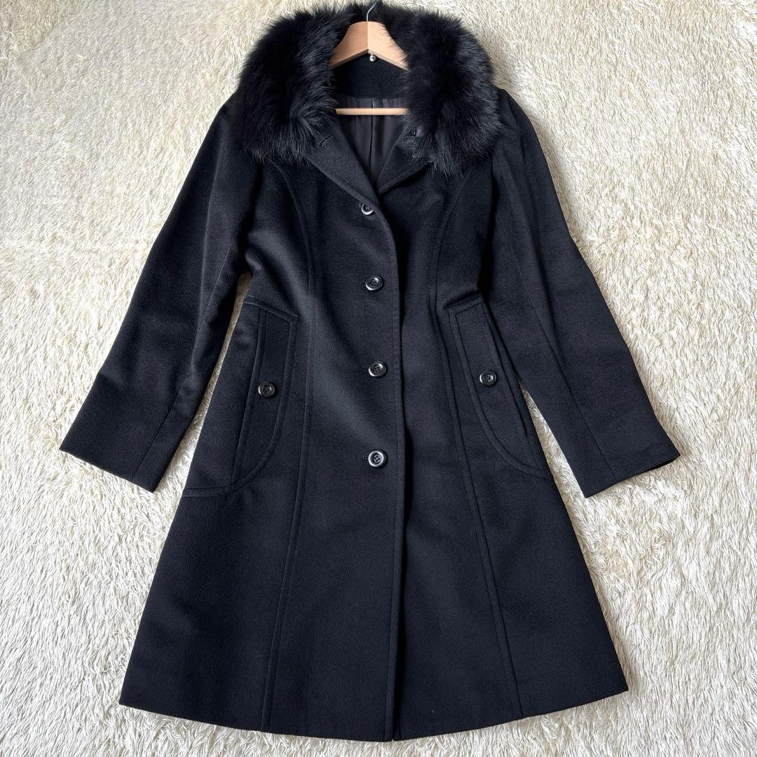 極美品☆SAGA FURS コート　カシミヤ　ブルーフォックス11 Aライン