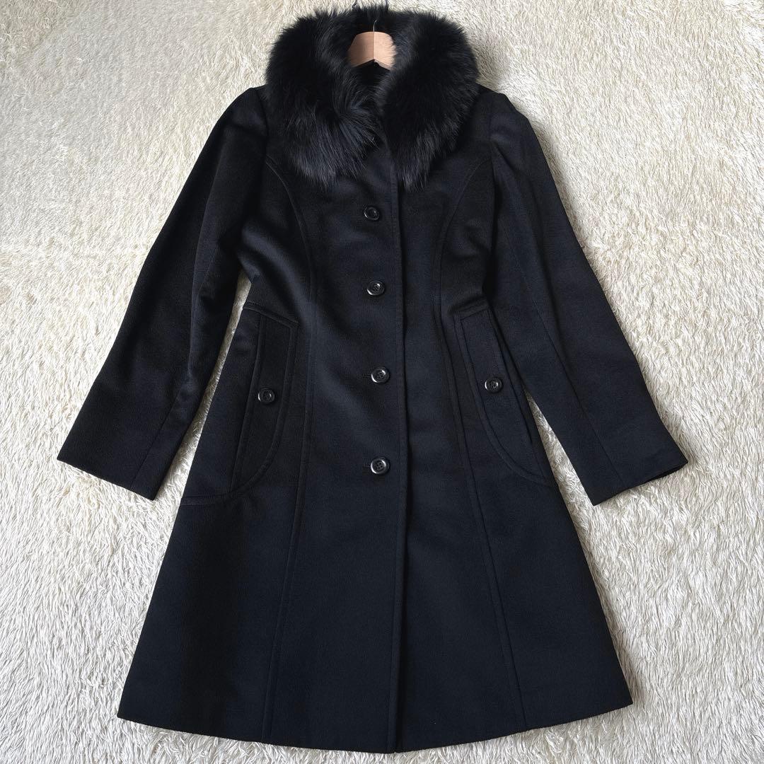 極美品☆SAGA FURS コート　カシミヤ　ブルーフォックス11 Aライン