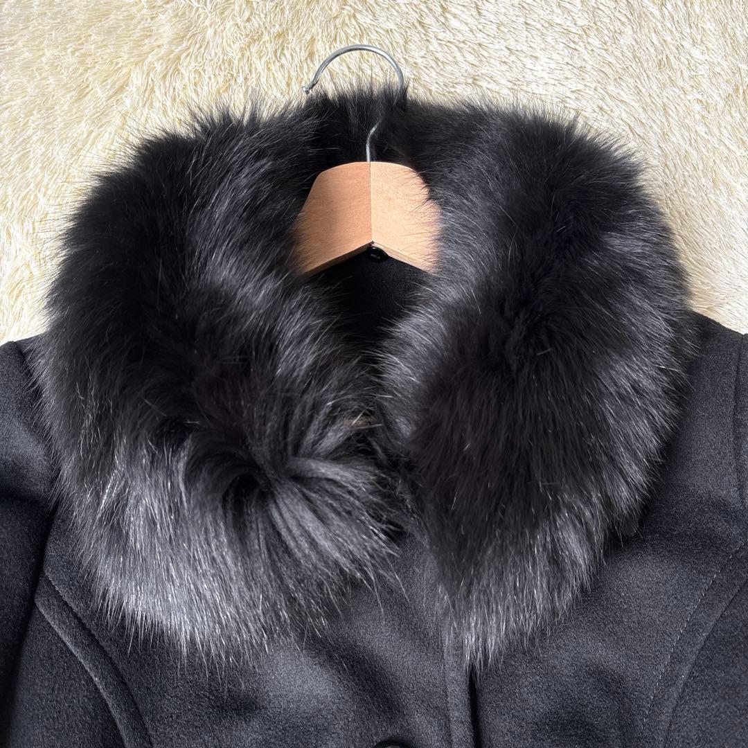 極美品☆SAGA FURS コート　カシミヤ　ブルーフォックス11 Aライン