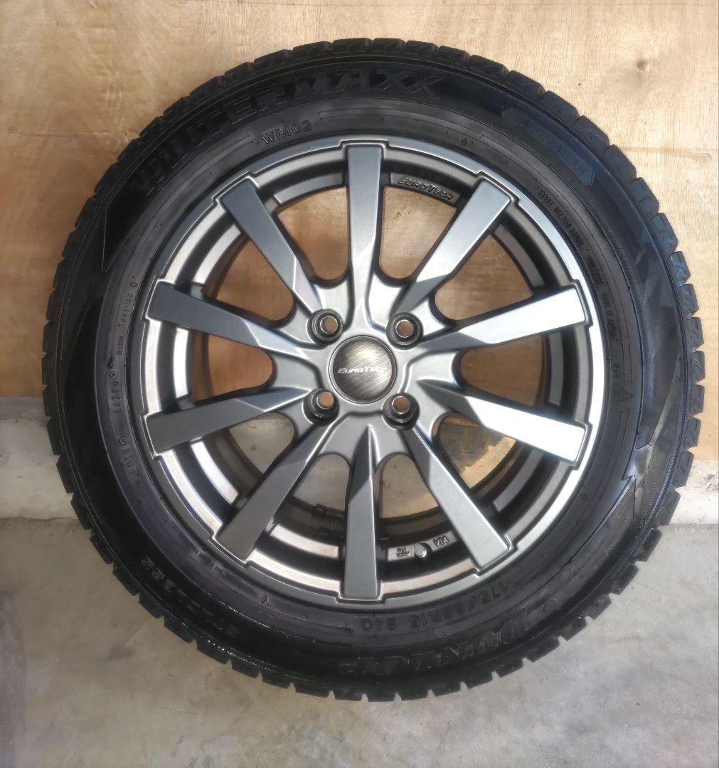 スタッドレスタイヤ付きホイール4本セットEUROTECH 175/65R15