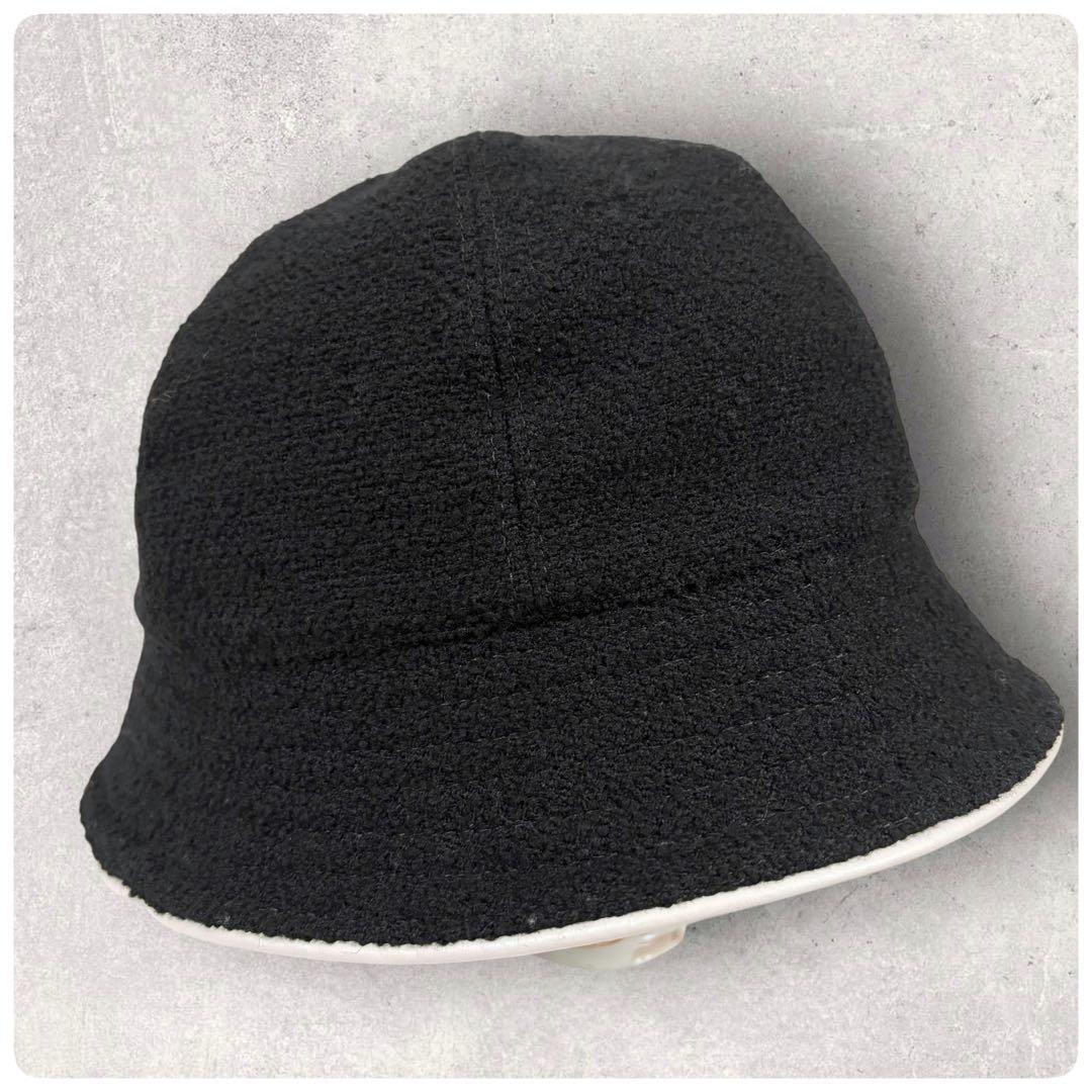 希少✨極美品 CHANEL シャネル バケットハット カメリア サイズ57 黒