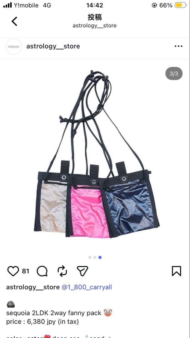 貴重carrall sequoia 2LDK 2WAY fanny pack