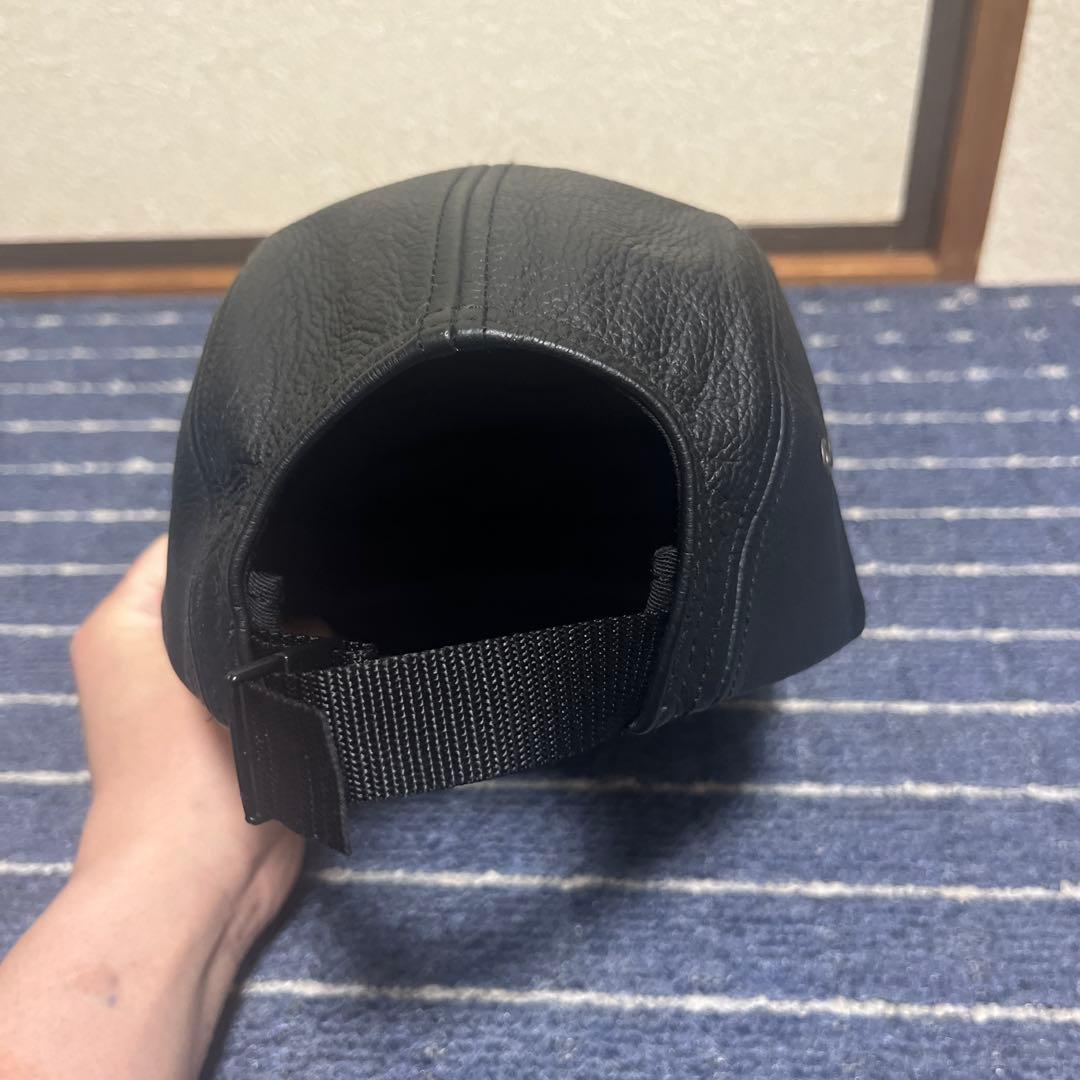 美品✨ supreme キャップ 黒 レザー 本革