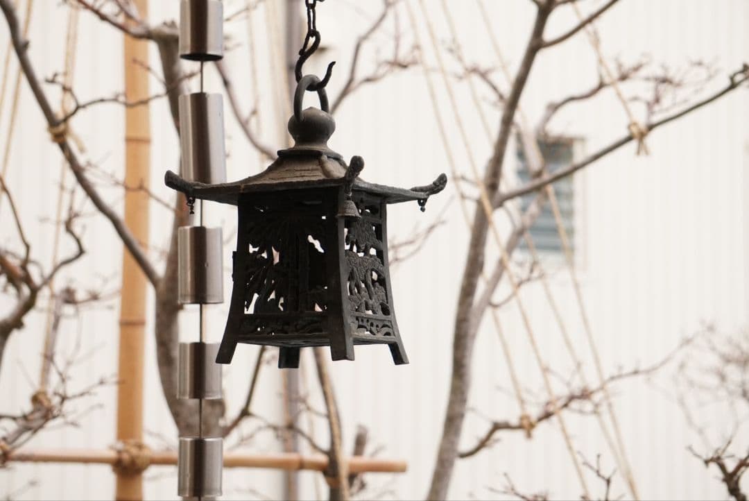 角*幸様 吊り灯籠　松竹梅　アンティーク　雑貨　骨董　吊灯籠　灯り　照明　庭　イ