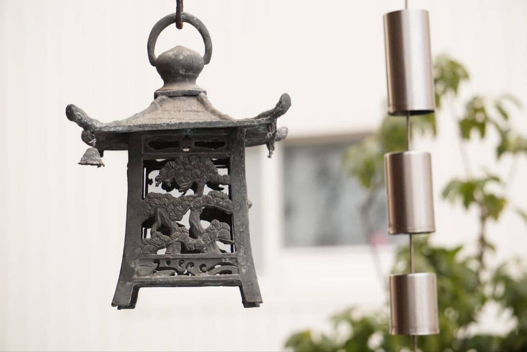 角*幸様 吊り灯籠　松竹梅　アンティーク　雑貨　骨董　吊灯籠　灯り　照明　庭　イ