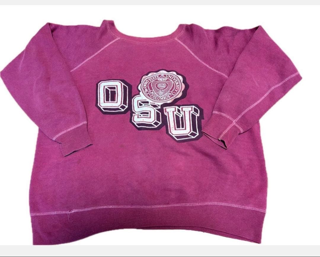 60's Flocky Print Vintage Sweat USA製