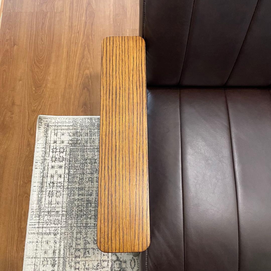 ニトリ　2人掛けソファ 合皮タイプ (ステイン2KD Nシールド DBR)