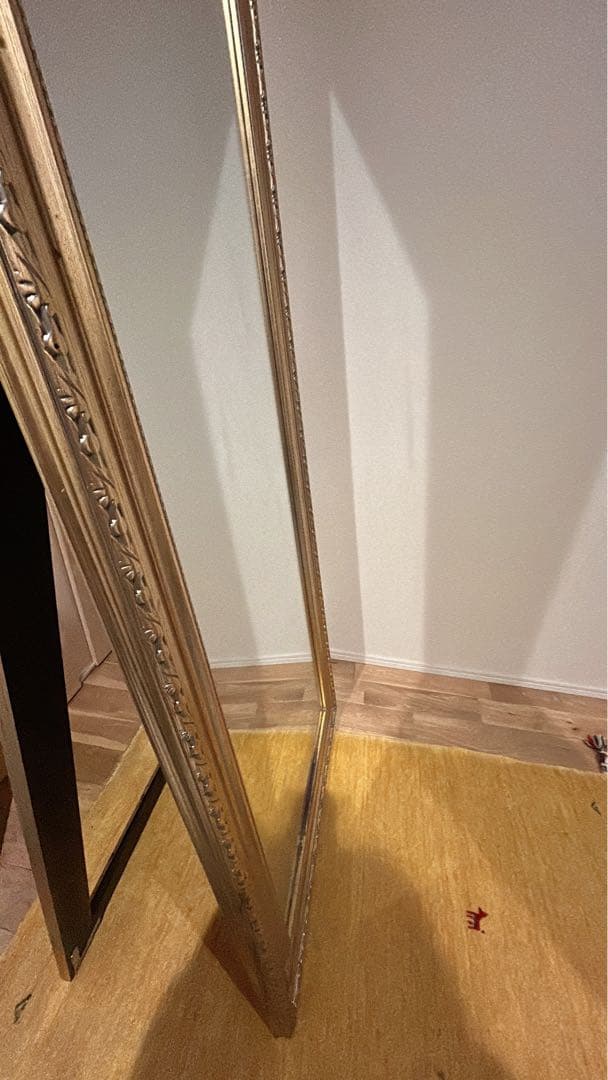 大型　ゴールド　ミラー　アンティーク調　全身鏡　スタンドミラー