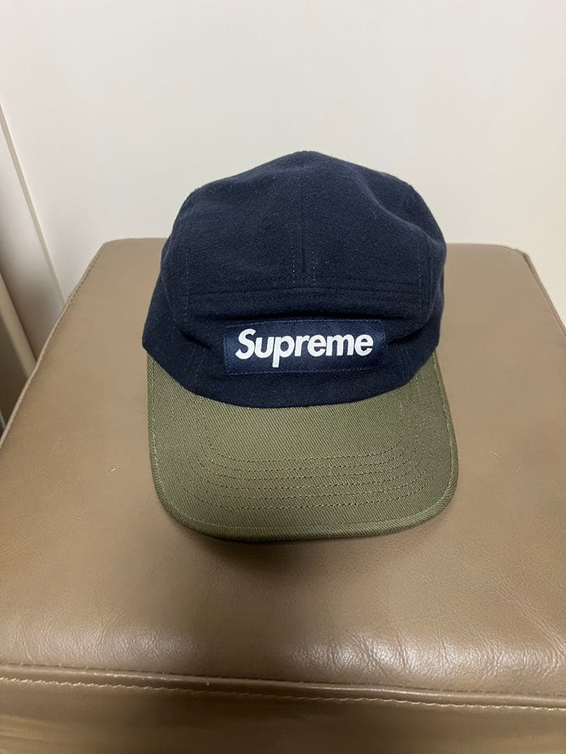 Supreme ネイビー/カーキ キャップ