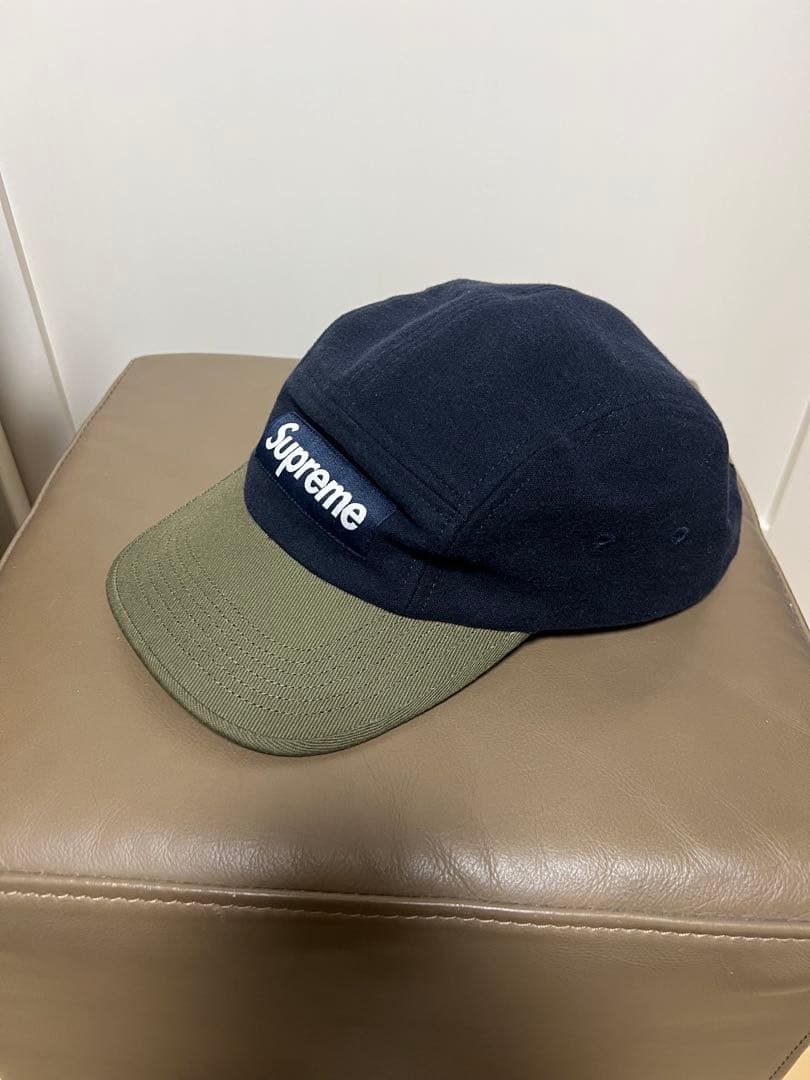 Supreme ネイビー/カーキ キャップ