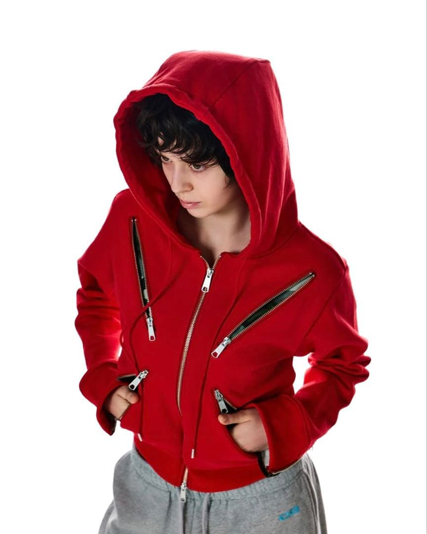 トップス beeden DUALITY ZIP DESIGN HOODIE