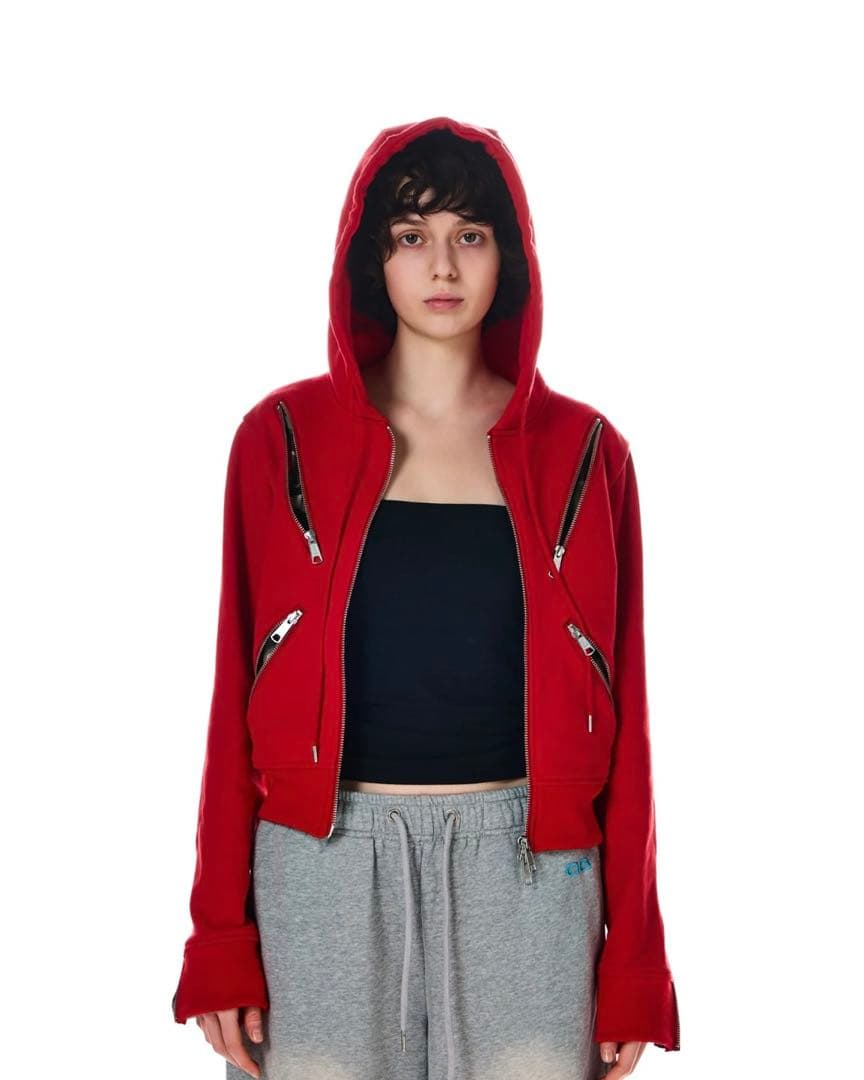 トップス beeden DUALITY ZIP DESIGN HOODIE