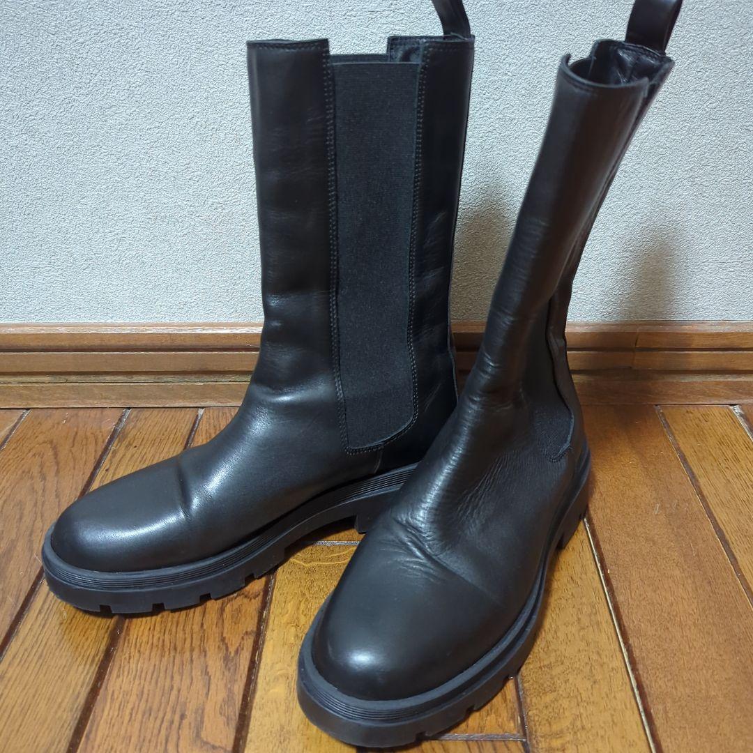 最終値下げ【美品】FABIO RUSCONI　レザー ミドル サイドゴア ブーツ