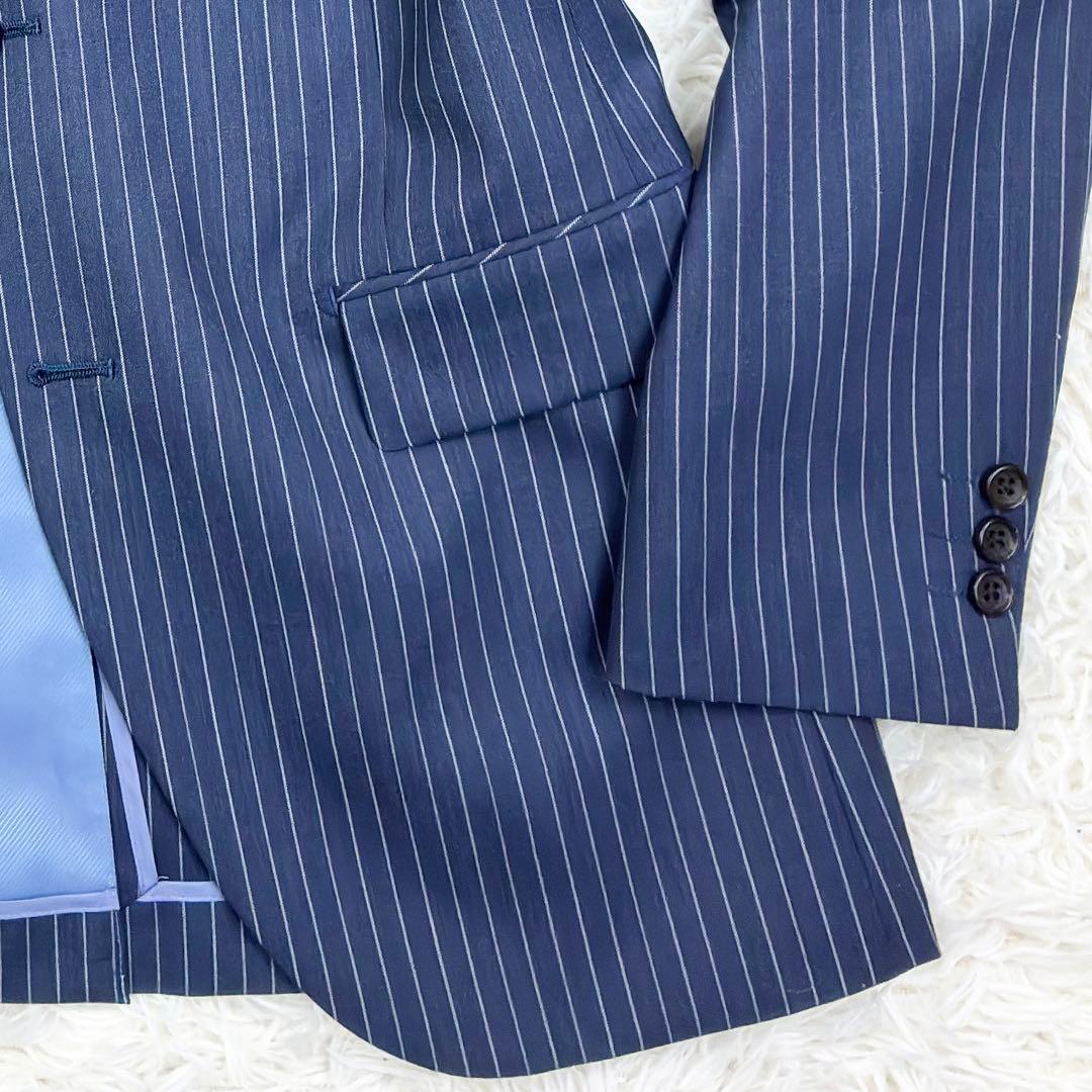 美品　マリオバレンチノ　メリノウール　スーツセットアップ　XL　ネイビー