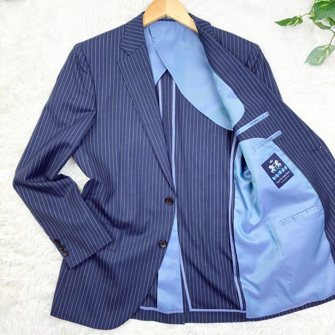 美品　マリオバレンチノ　メリノウール　スーツセットアップ　XL　ネイビー