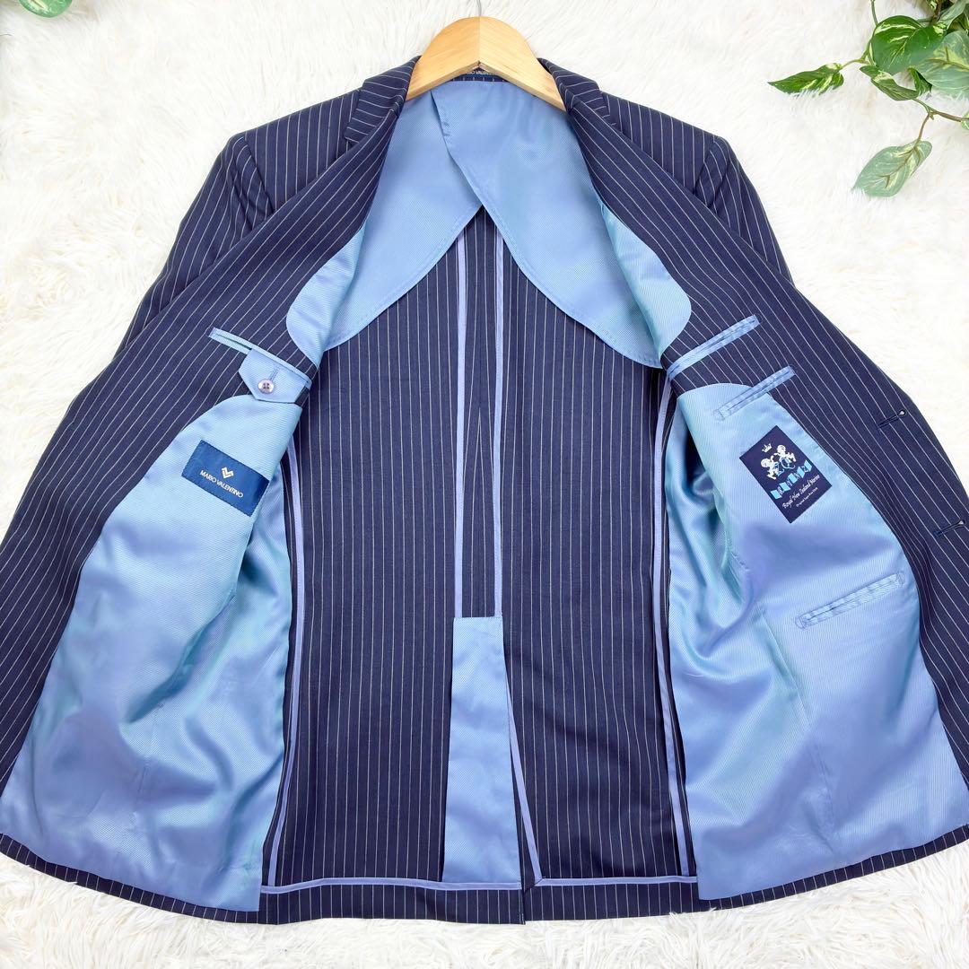 美品　マリオバレンチノ　メリノウール　スーツセットアップ　XL　ネイビー