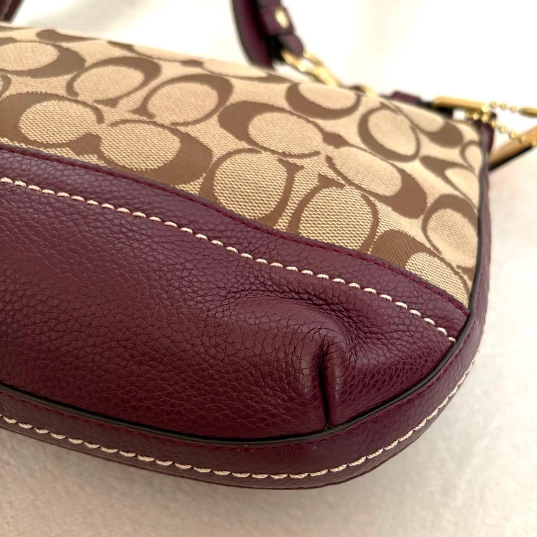 ⭐︎美品【COACH】ワンショルダーバッグ キャンバス レザー シグネチャー 総柄