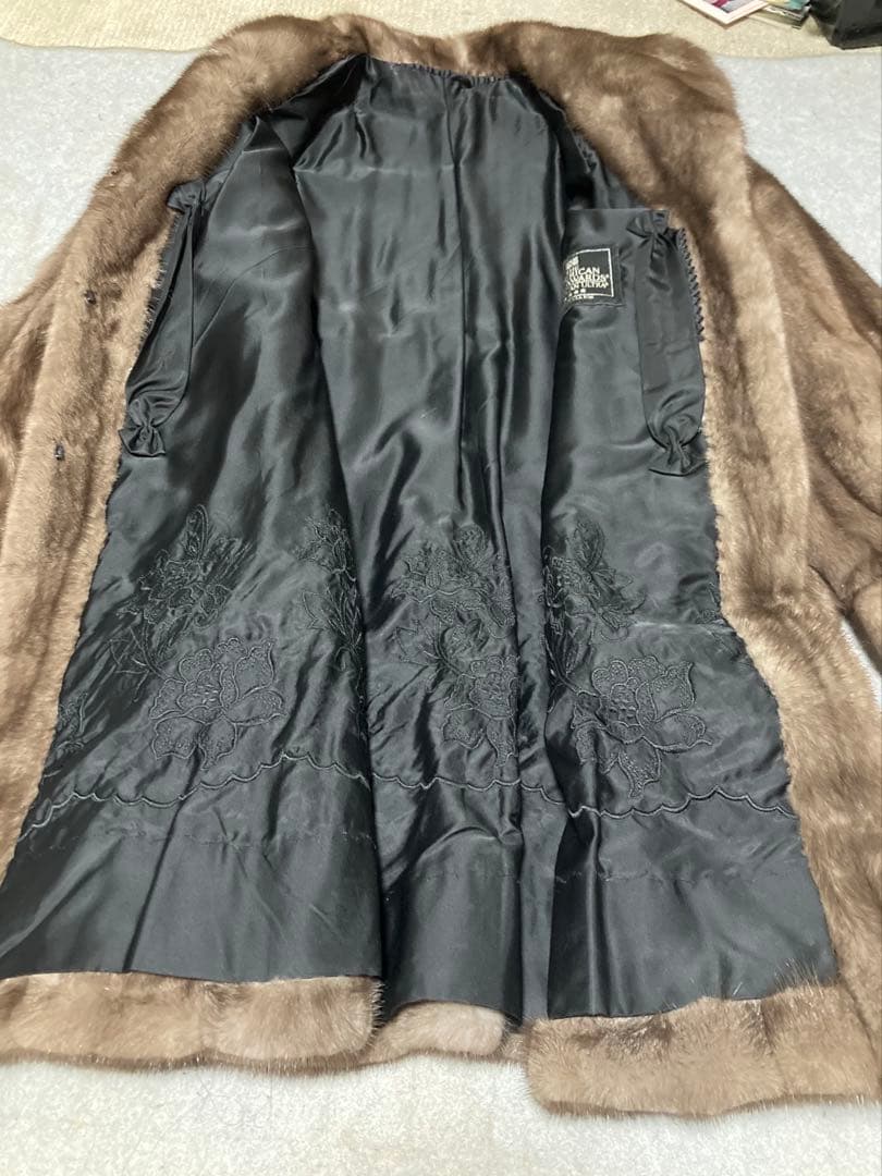 ブラウン ロングファーコート