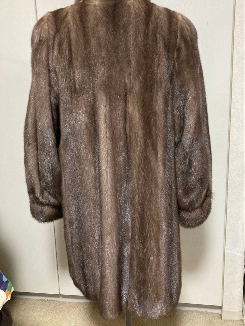 ブラウン ロングファーコート