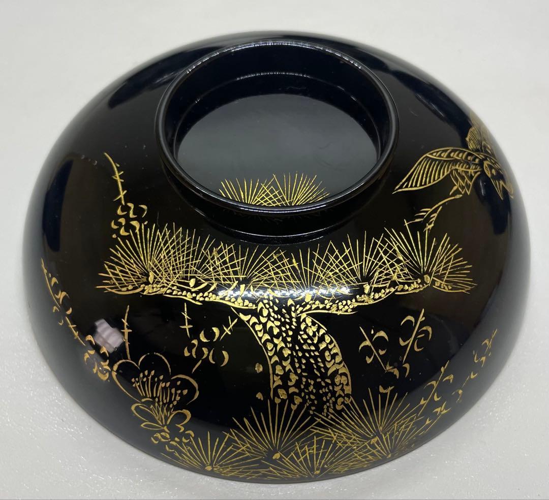輪島塗　吸物椀　沈金　懐石道具　漆器　5客 　　　f5521
