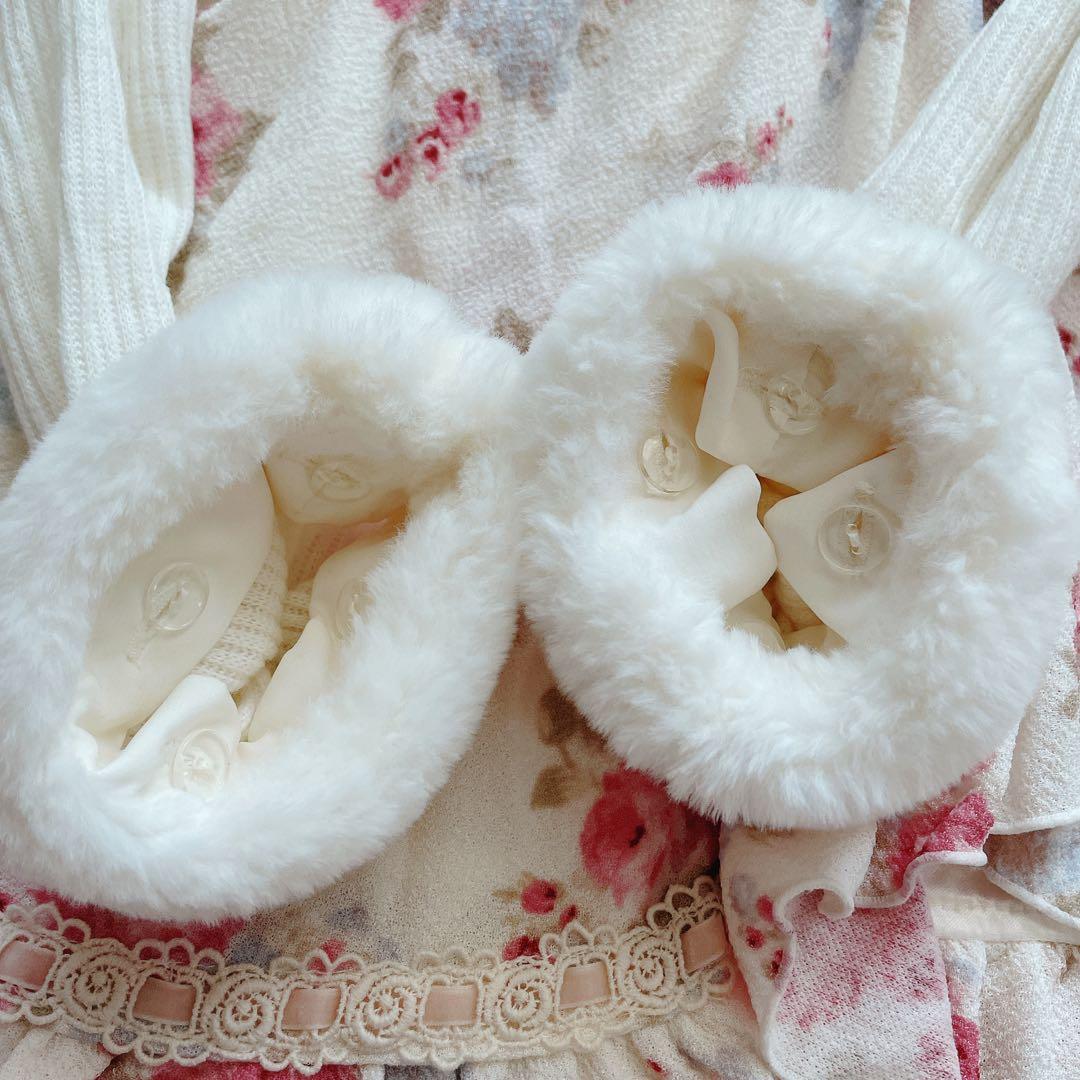 【最終価格】リズリサ　ワンピース　長袖　ファー　花柄　当時物　平成ギャル