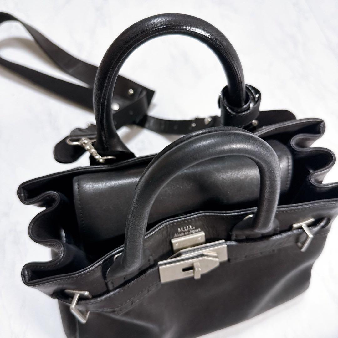 yu ✨M.U.L　オイルレザー　ショルダーバッグ　2way ブラック