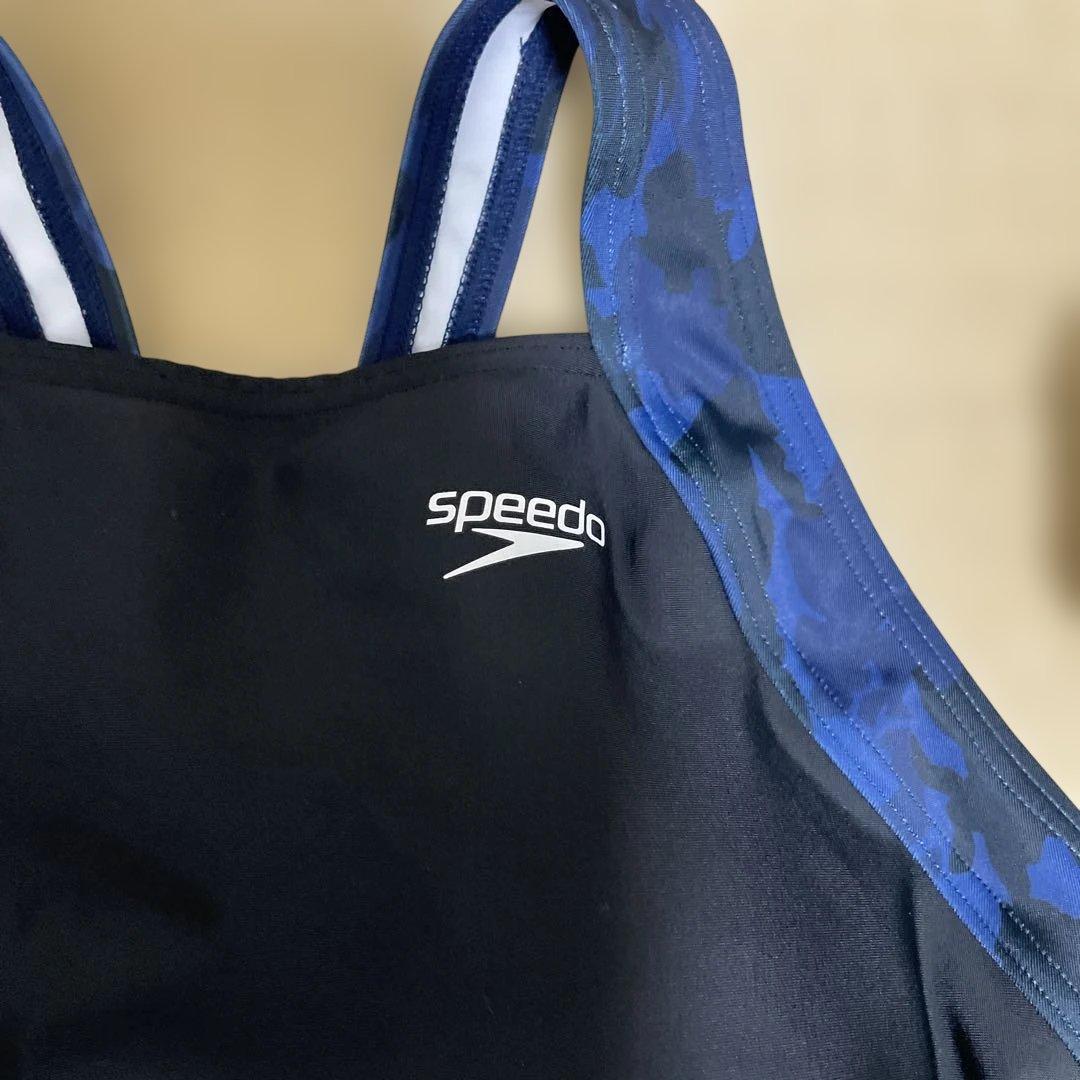 スピード　ネイビー迷彩柄セパレート水着　ロングスパッツ Sサイズ