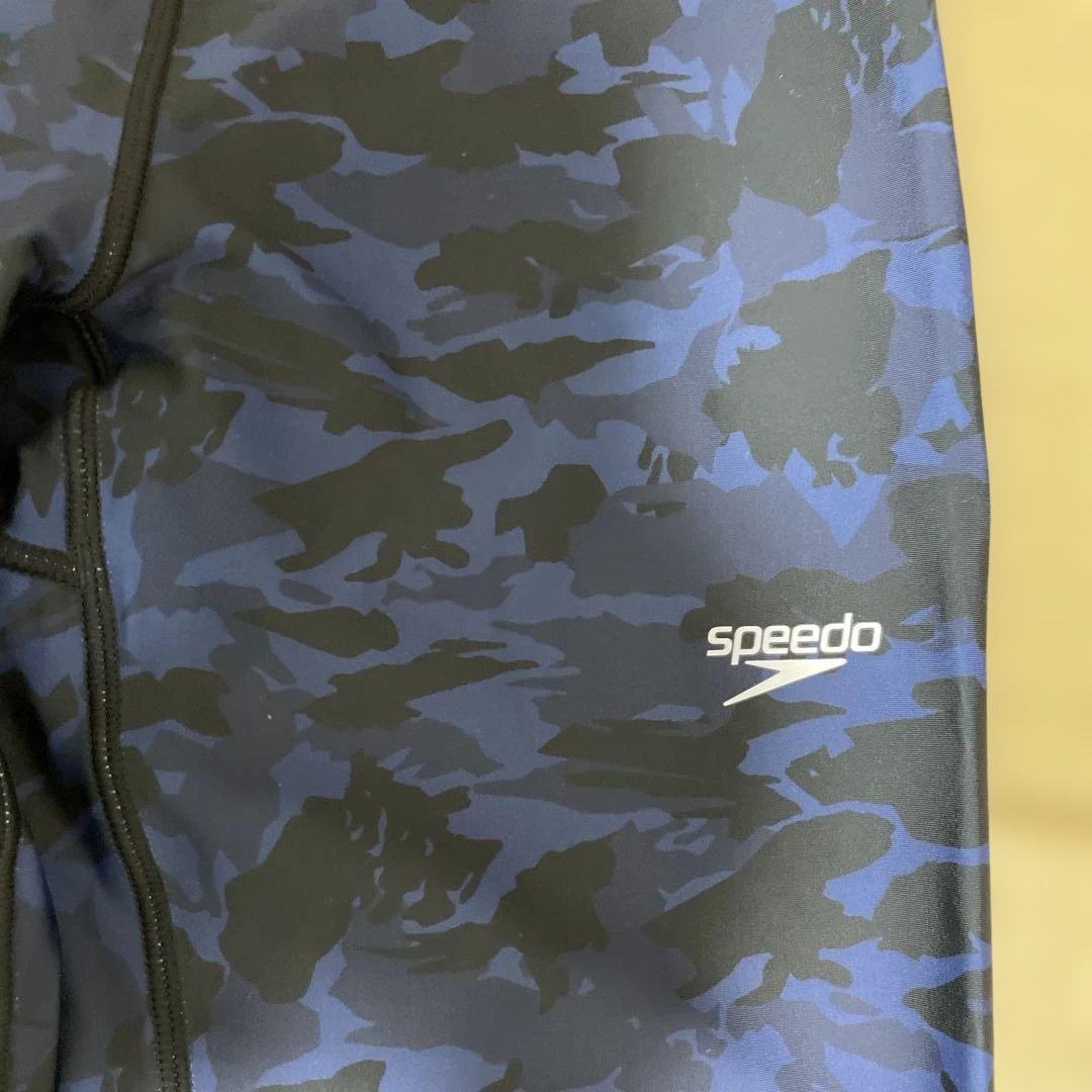 スピード　ネイビー迷彩柄セパレート水着　ロングスパッツ Sサイズ