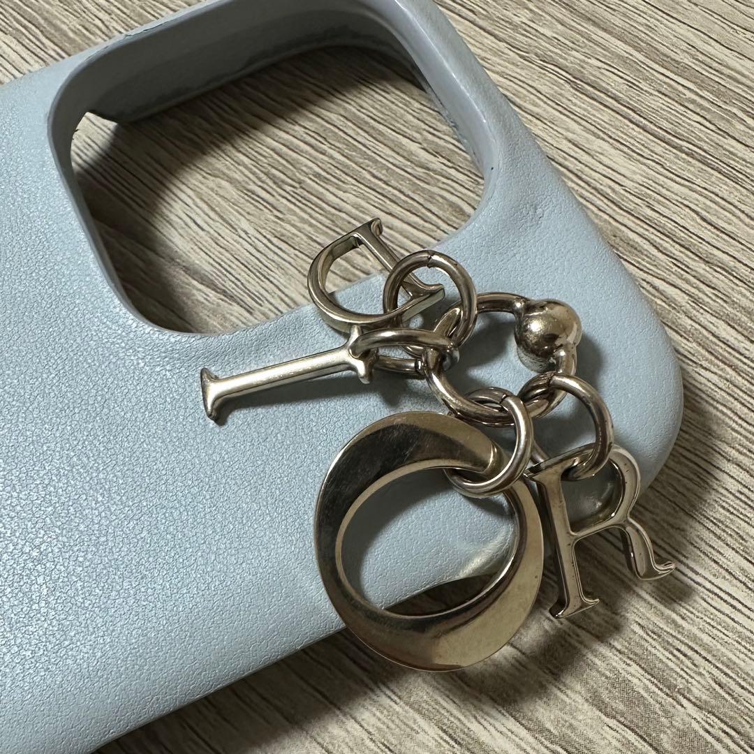 【正規品】Dior 水色　iPhone14pro スマホケース　キルティング