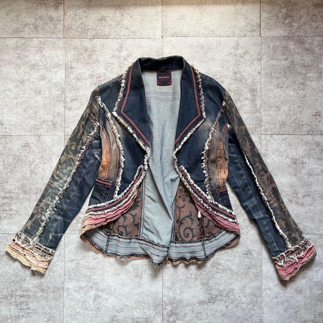 OZZ ANGELO デニムジャケット　レース　y2k フェアリーグランジ