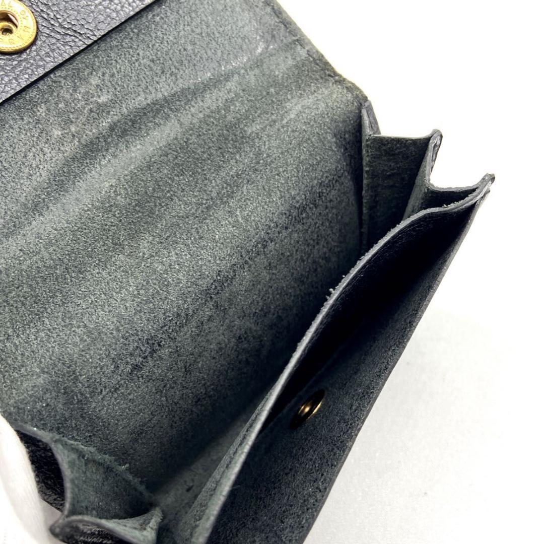 【希少】イルビゾンテ　名刺入れ　レザー　シボ革　金ボタン　ロゴ刻印　黒　極美品