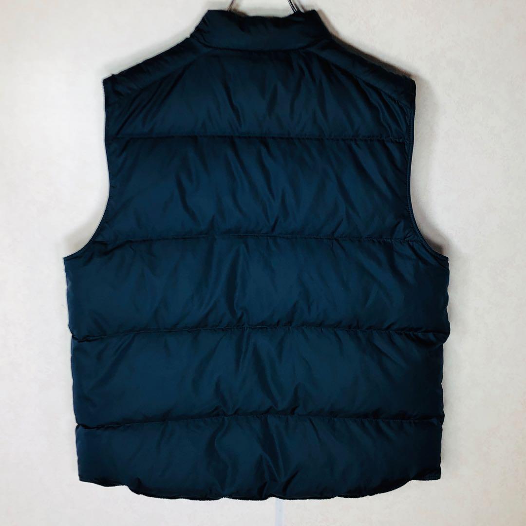 【人気リバーシブルダウン】ラルフローレン ダウンベスト 刺繍ロゴ ネイビー 緑紺