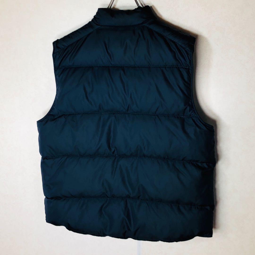 【人気リバーシブルダウン】ラルフローレン ダウンベスト 刺繍ロゴ ネイビー 緑紺