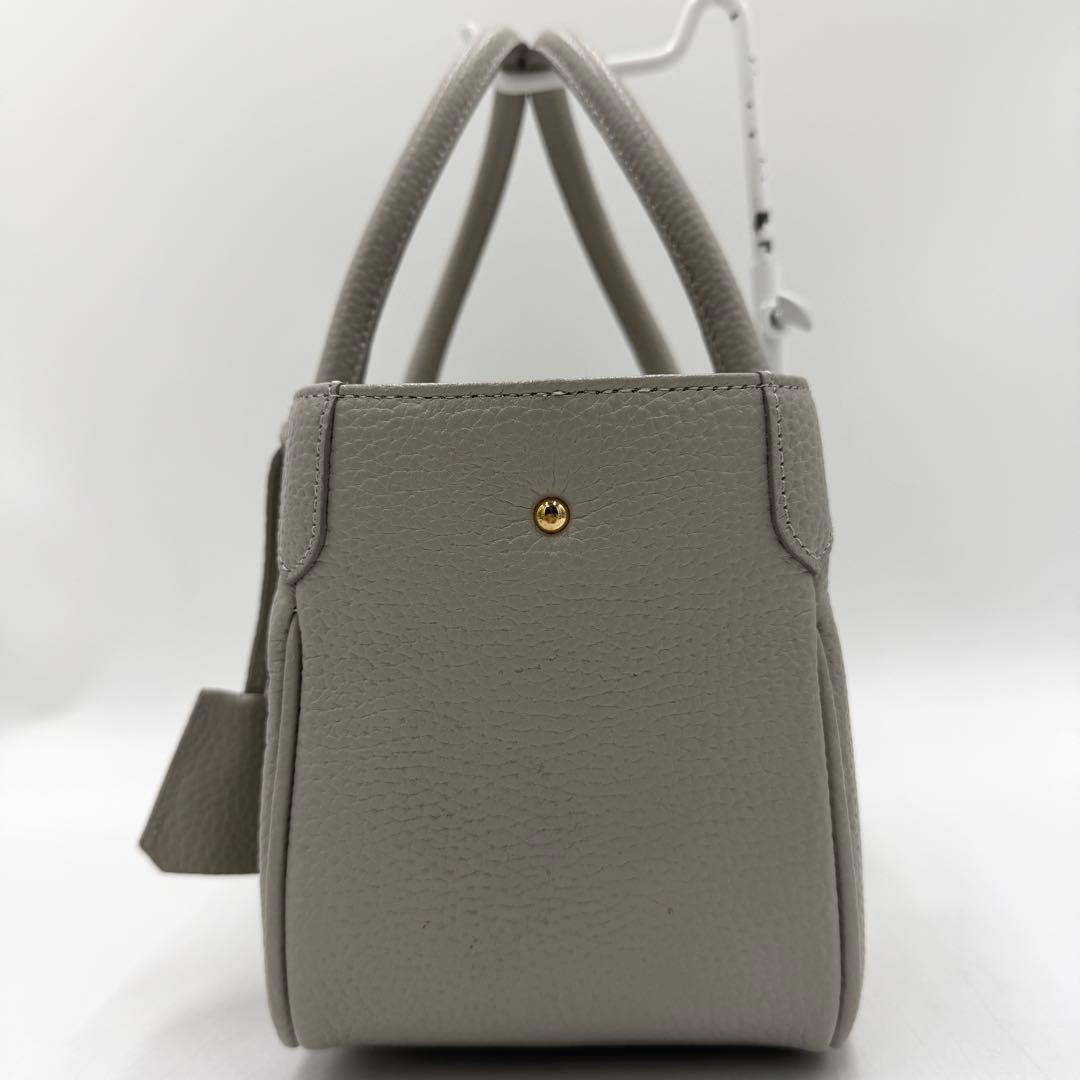 【美品】ADMJ ショルダーバッグ 2way ベーシック 牛革シュリンク グレー